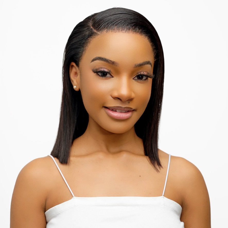 12" Full Frontal Straight Double Drawn Bob Wig